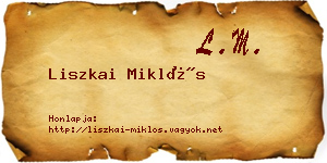 Liszkai Miklós névjegykártya